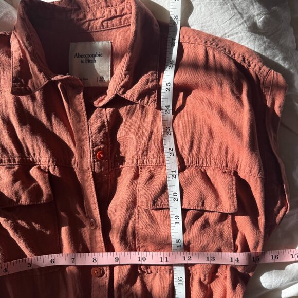 Abercrombie & Fitch Rust Linen Blend Utility Romper Women’s Size XS GUC - Picture 5 of 5